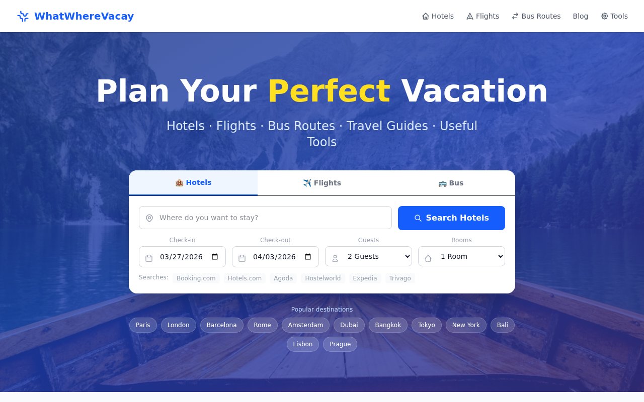 WhatWhereVacay screenshot